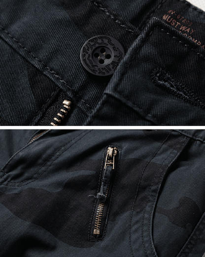 Pantalon Cargo Camouflage Noir Discret -  mode urbaine - Pantalon Cargo Camouflage Noir pour un Style Décontracté