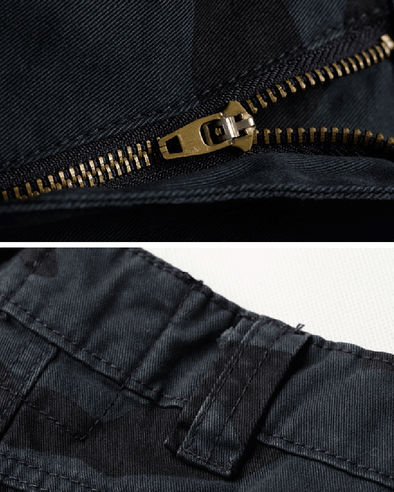 Pantalon Cargo Camouflage Noir Discret -  pantalons confortables - Pantalon Cargo Camouflage Noir pour un Style Décontracté