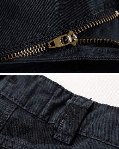 Pantalon Cargo Camouflage Noir Discret -  pantalons confortables - Pantalon Cargo Camouflage Noir pour un Style Décontracté
