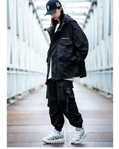 Pantalon Cargo Noir Chic - pantalon avec poches - Pantalon Cargo Noir Chic avec Poches Spacieuses