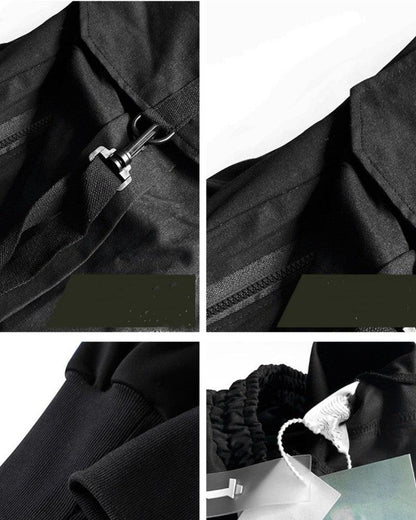 Pantalon Cargo Noir Covert -  pantalon en coton - Pantalon Cargo Noir Confortable pour Aventures Urbaines