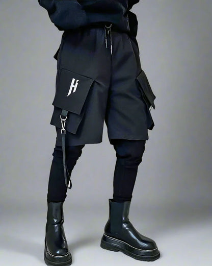 Pantalon Cargo Techwear Faux en Deux Pièces - pantalon cargo - Pantalon Cargo Techwear en Deux Pièces pour un Style Unique