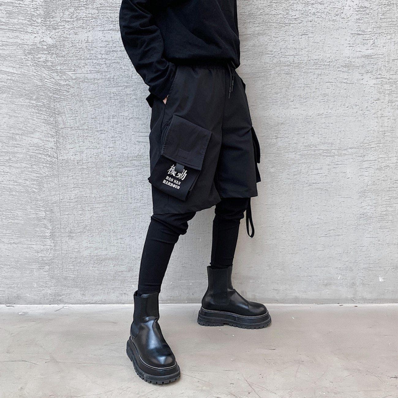 Pantalon Cargo Techwear Faux en Deux Pièces -  mode unisexe - Pantalon Cargo Techwear en Deux Pièces pour un Style Unique