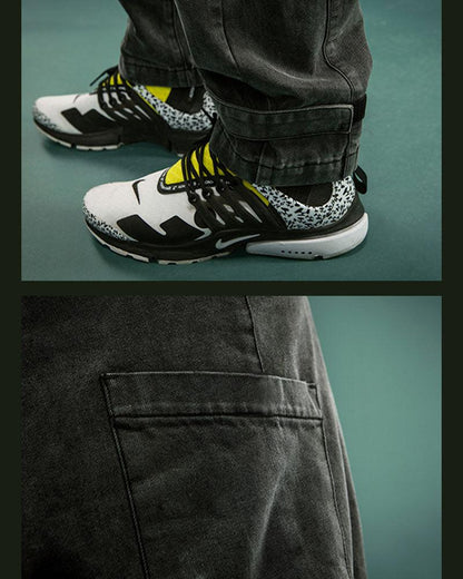 Pantalon Cargo Utilitaire Réfléchissant en Denim -  réfléchissant - Pantalon Cargo Réfléchissant en Denim Gris Foncé