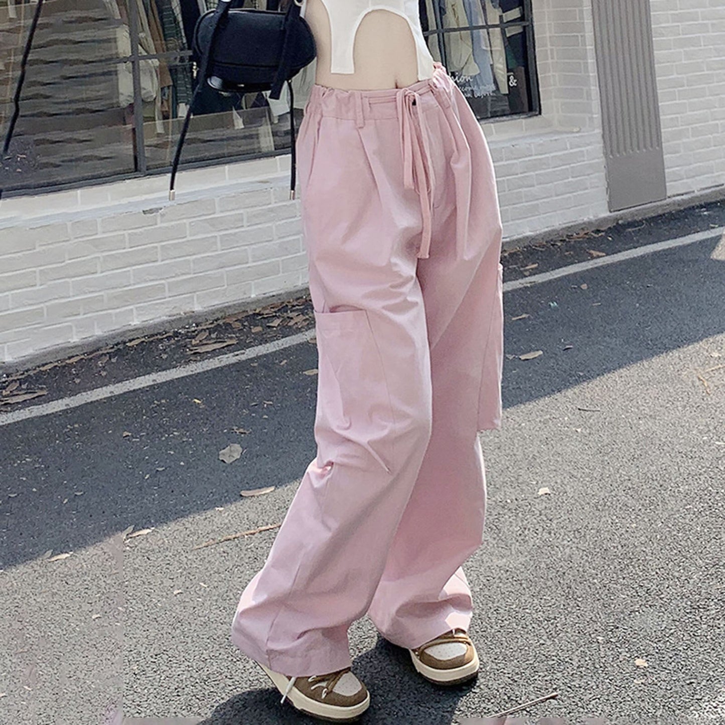 Pantalon de survêtement rose -  style y2k - Pantalon de survêtement rose unisexe pour un look tendance