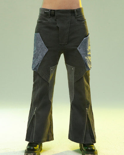 Pantalon en Corde de Velours Futuriste -  futuriste - Pantalon en Corde de Velours Style Futuriste