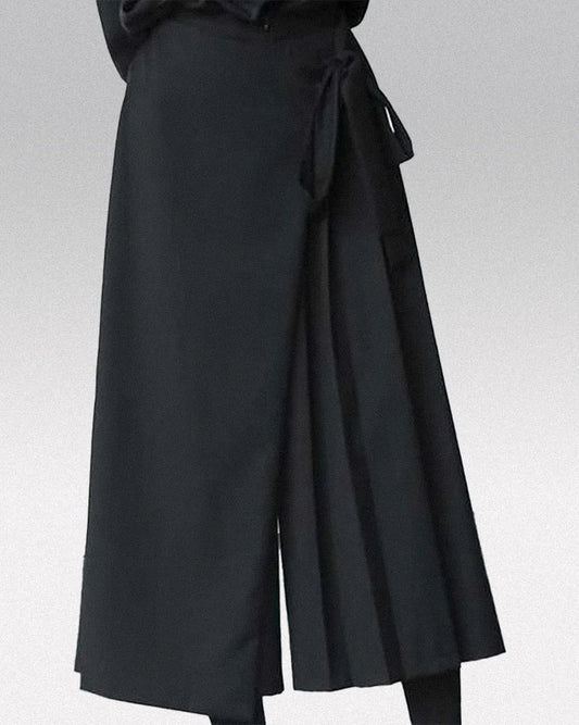 Pantalon Hakama Noir Élégant - pantalon traditionnel japonais - Pantalon Hakama Noir pour un Style Unique et Élégant