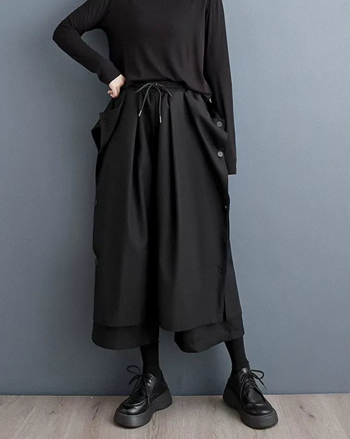 Pantalon Large Taille Haute -  pantalons techwear - Pantalon Large Taille Haute pour un Confort Optimal