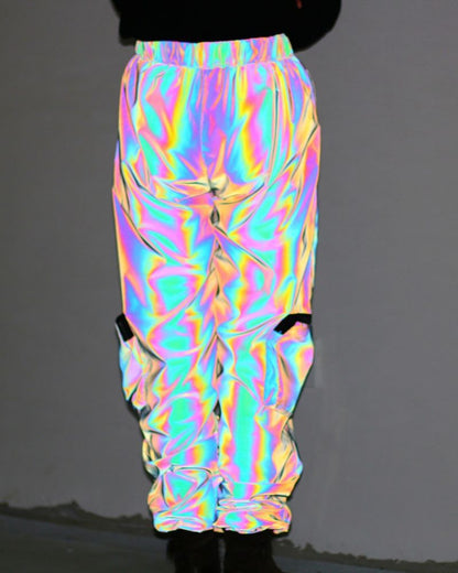 Pantalon Laser Réfléchissant Accrocheur -  pantalon pour activités de plein air - Pantalon Réfléchissant Confortable pour Soirées et Plein Air