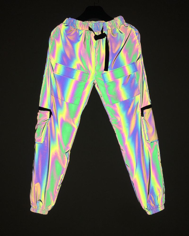 Pantalon Laser Réfléchissant Accrocheur - vêtements réfléchissants - Pantalon Réfléchissant Confortable pour Soirées et Plein Air