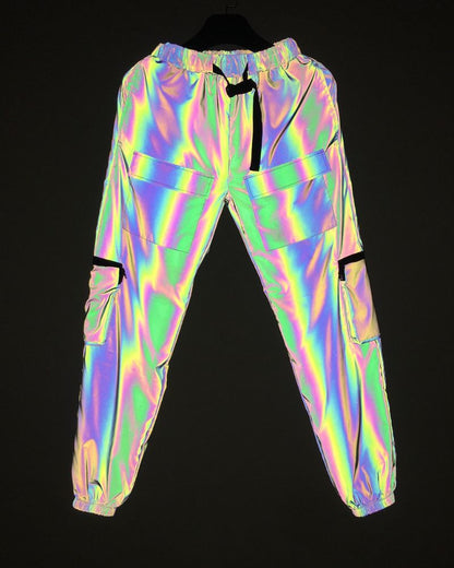 Pantalon Laser Réfléchissant Accrocheur - vêtements réfléchissants - Pantalon Réfléchissant Confortable pour Soirées et Plein Air
