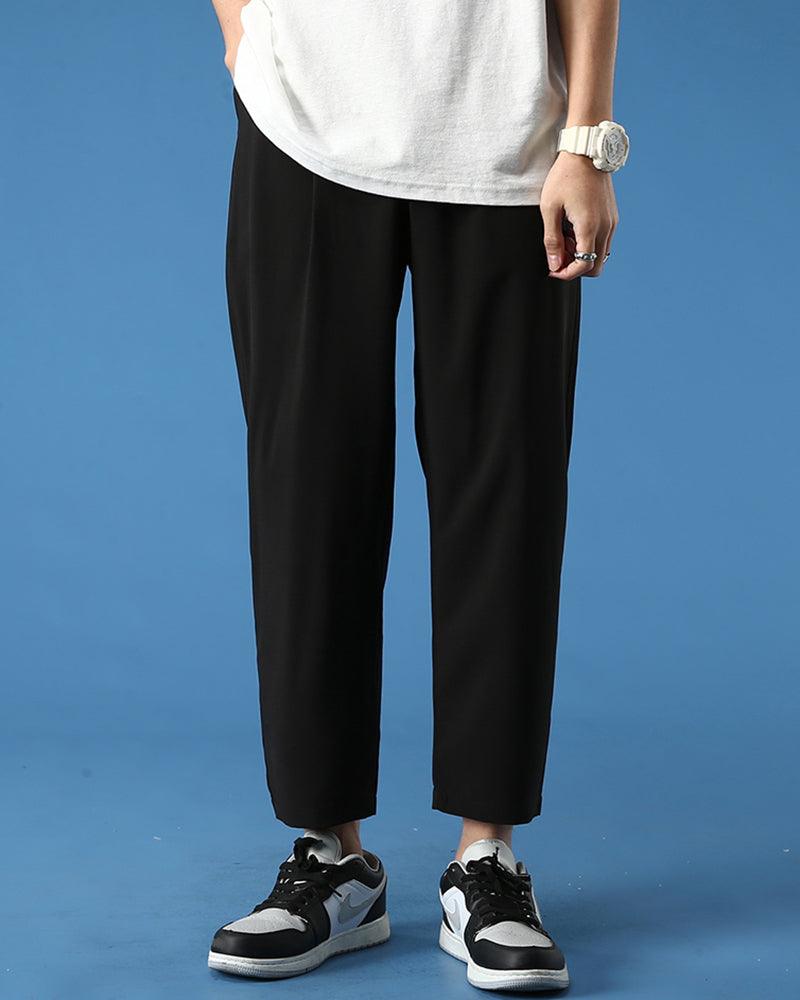 Pantalon élégant en soie à jambes droites -  pantalon lavable en machine - Pantalon élégant en soie légère pour l'été