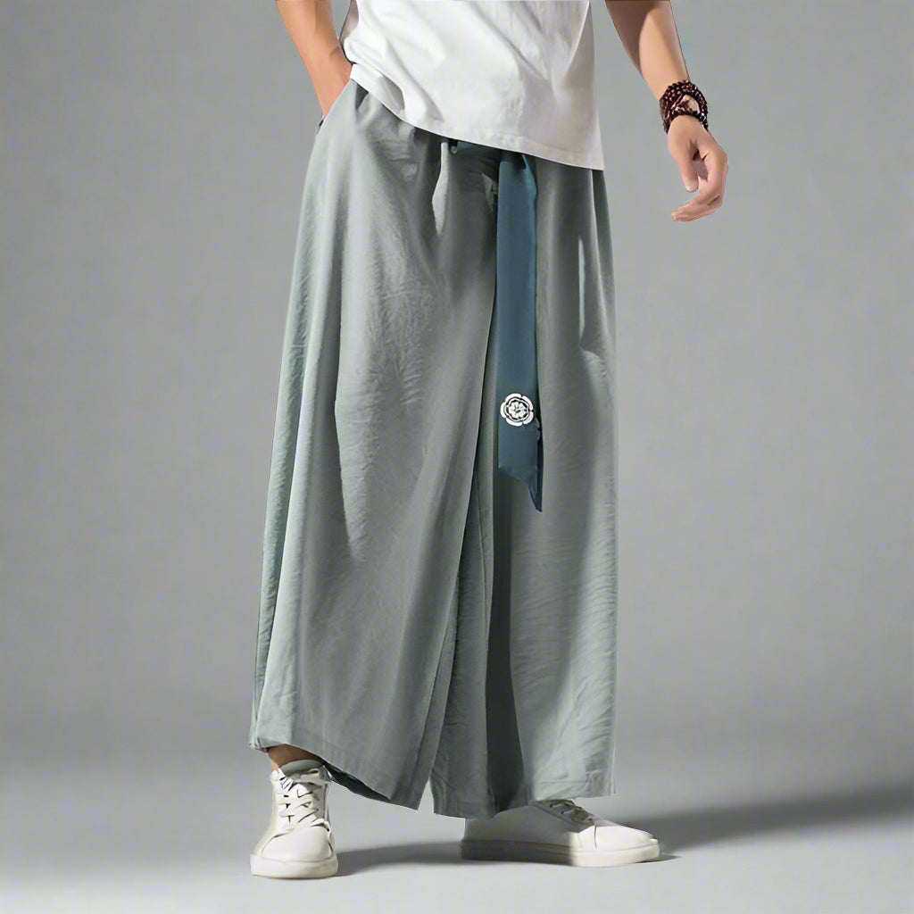 Pantalons Amples et Élégants -  confort ultime - Pantalons Amples et Élégants au Style Hakama