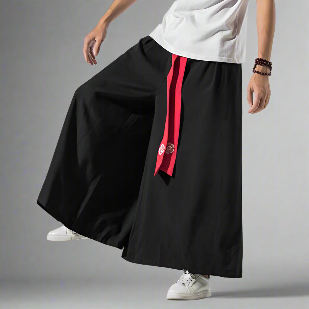 Pantalons Amples et Élégants -  mode décontractée - Pantalons Amples et Élégants au Style Hakama