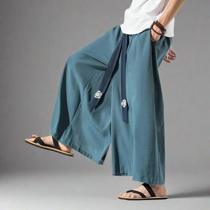 Pantalons Amples et Élégants -  pantalons légers - Pantalons Amples et Élégants au Style Hakama