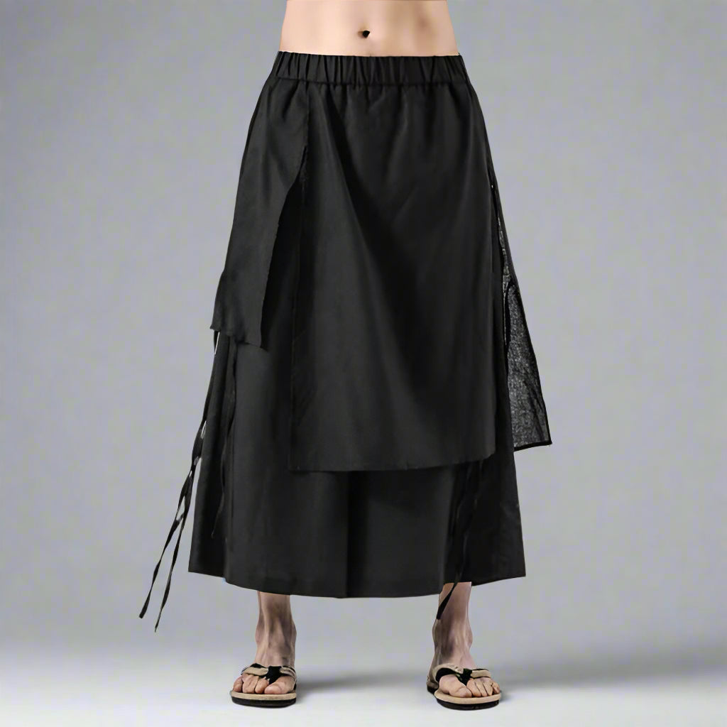Pantalons Amples Superposés Élégants - pantalons - Pantalons Amples Style Hakama Inspirés du Streetwear
