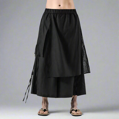 Pantalons Amples Superposés Élégants - pantalons - Pantalons Amples Style Hakama Inspirés du Streetwear