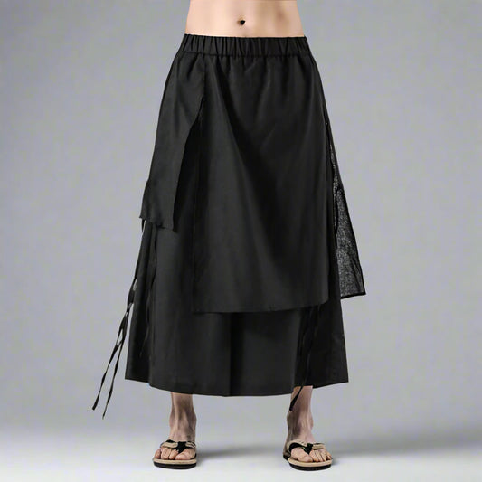 Pantalons Amples Superposés Élégants - pantalons - Pantalons Amples Style Hakama Inspirés du Streetwear