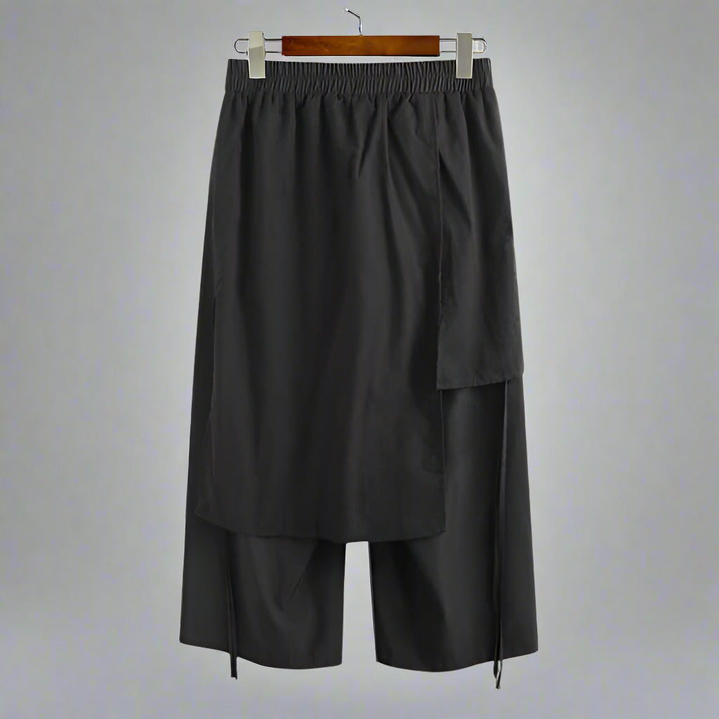 Pantalons Amples Superposés Élégants -  vêtements décontractés - Pantalons Amples Style Hakama Inspirés du Streetwear