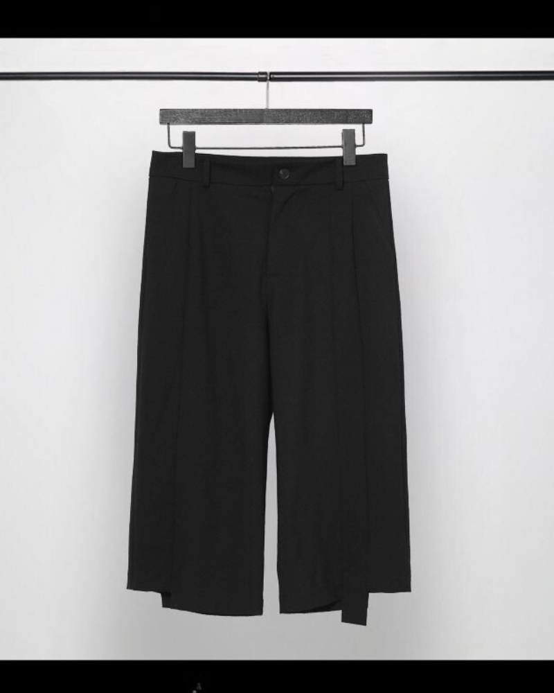 Pantalons Capri Asymétriques Chic -  chic - Pantalons Capri Asymétriques Chic en polyester et coton