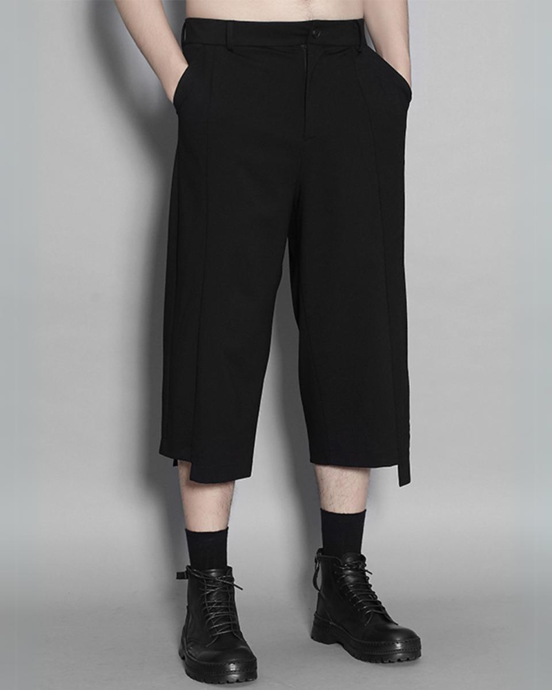 Pantalons Capri Asymétriques Chic - pantalons confortables - Pantalons Capri Asymétriques Chic en polyester et coton