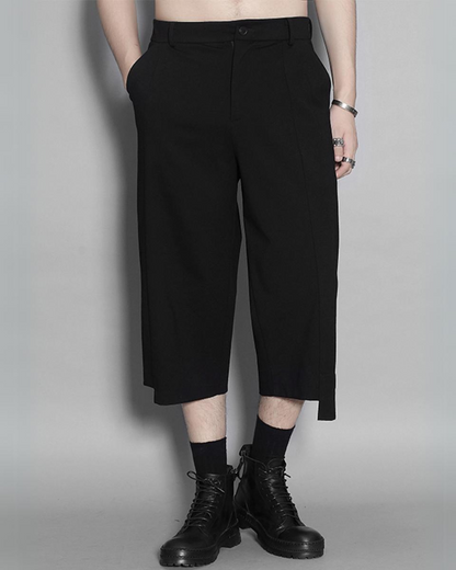 Pantalons Capri Asymétriques Chic - pantalons - Pantalons Capri Asymétriques Chic en polyester et coton