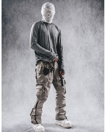 Pantalons Cargo 3D Multi-Style -  mode moderne - Pantalons Cargo 3D Abricot Polyvalents et Confortables