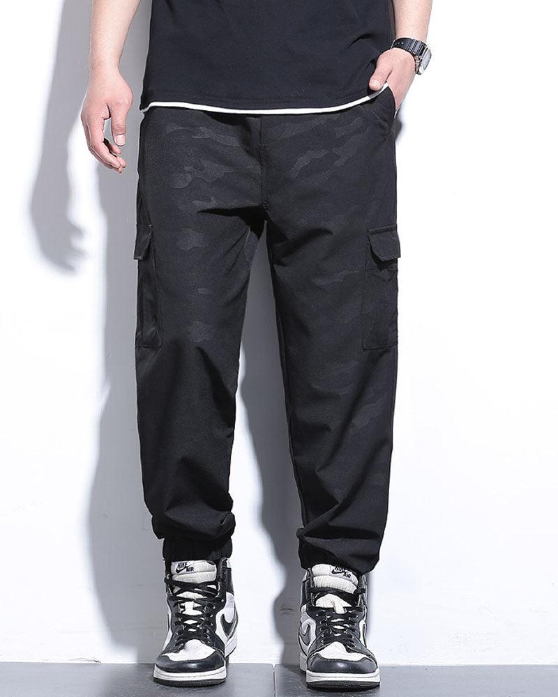 Pantalons Cargo Camouflage Décontractés -  camouflage - Pantalons cargo camouflage légers en soie glacée pour l'été