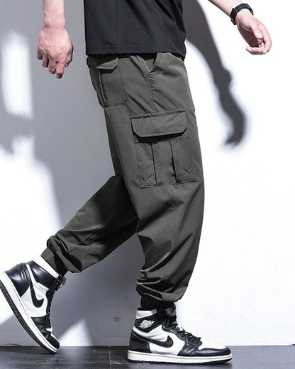 Pantalons Cargo Camouflage Décontractés - pantalons légers - Pantalons cargo camouflage légers en soie glacée pour l'été