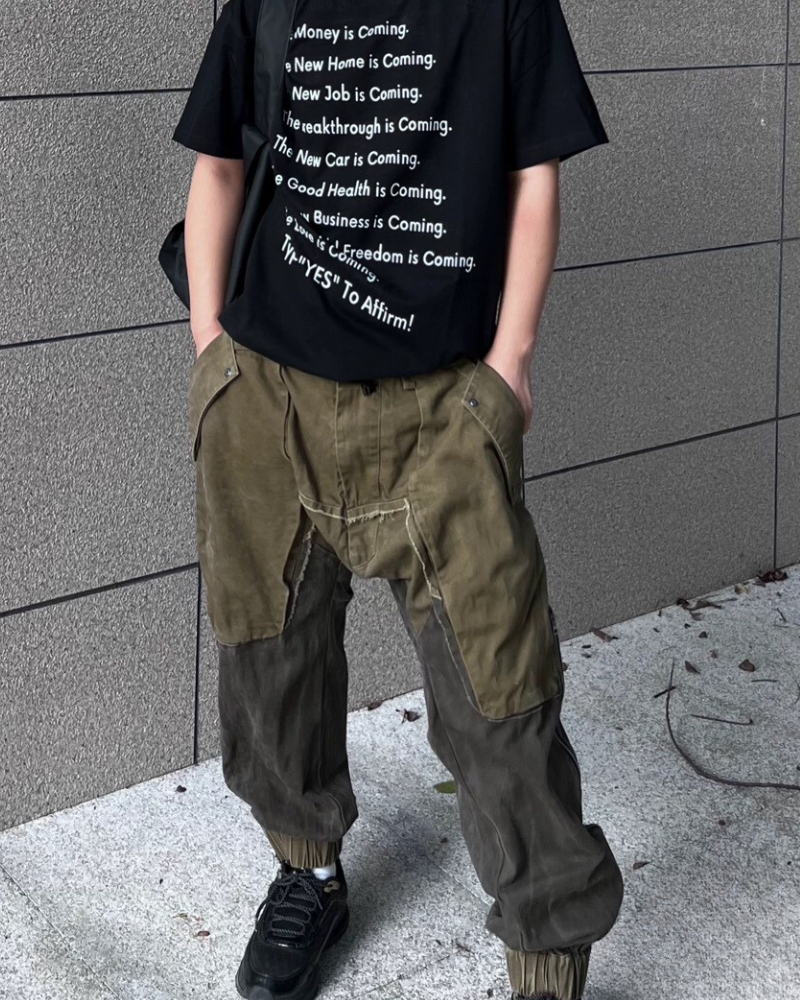 Pantalons Cargo Chic Colorés -  vêtements d'extérieur - Pantalons Cargo Colorés avec Cordon de Serrage