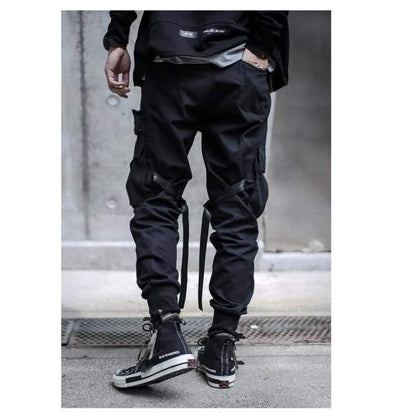 Pantalons Cargo Chic Utility en Ruban - pantalons techwear - Pantalons Cargo Chic Utility pour un Style Urbain