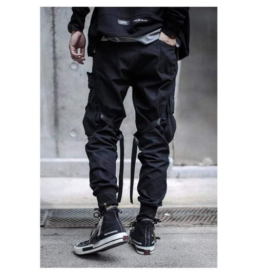 Pantalons Cargo Chic Utility en Ruban - pantalons techwear - Pantalons Cargo Chic Utility pour un Style Urbain