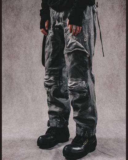 Pantalons Cargo Distressés Prêts pour l'Aventure -  vêtements cyberpunk - Pantalons cargo distressés pour un style urbain et aventurier