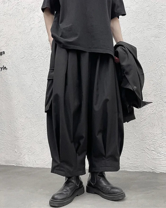 Pantalons Cargo Hakama Polyvalents -  design japonais - Pantalons Cargo Hakama pour un Style Urbain Unique