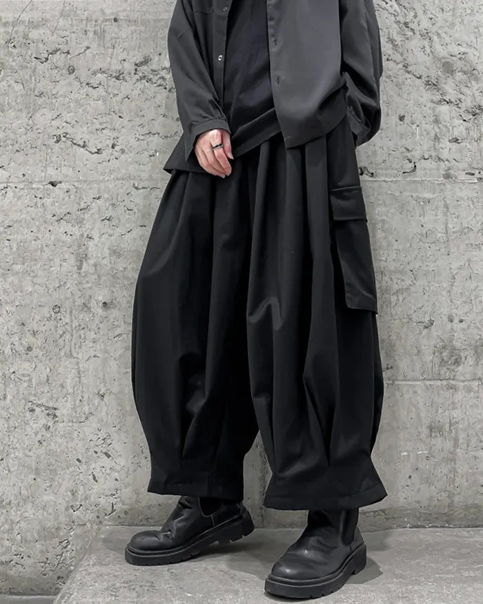 Pantalons Cargo Hakama Polyvalents -  mode urbaine audacieuse - Pantalons Cargo Hakama pour un Style Urbain Unique