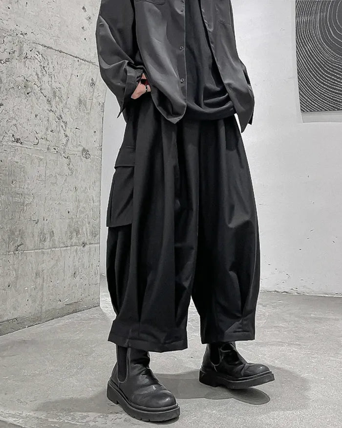 Pantalons Cargo Hakama Polyvalents - pantalons cargo - Pantalons Cargo Hakama pour un Style Urbain Unique