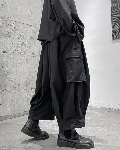 Pantalons Cargo Hakama Polyvalents -  pantalons polyvalents - Pantalons Cargo Hakama pour un Style Urbain Unique