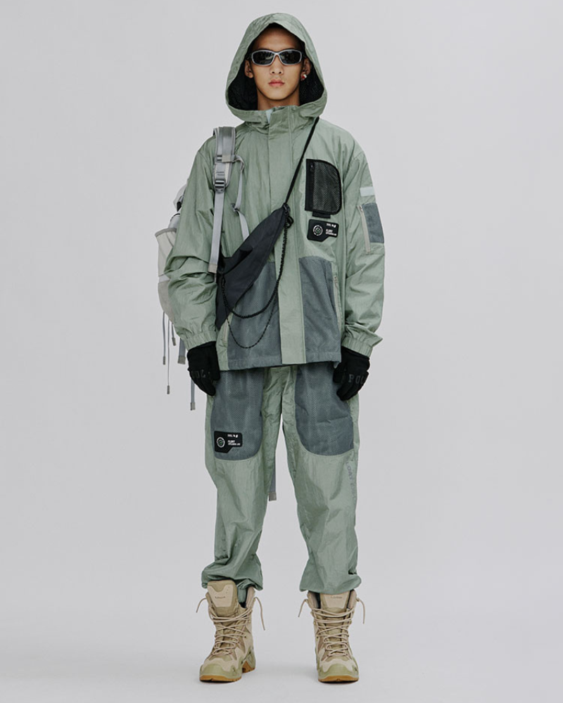 Pantalons Cargo Mesh Chic et Scintillants -  look tendance - Pantalons Cargo Mesh Chic Vert pour Everyday Style