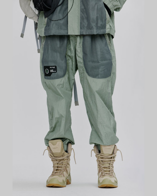 Pantalons Cargo Mesh Chic et Scintillants - pantalons cargo - Pantalons Cargo Mesh Chic Vert pour Everyday Style