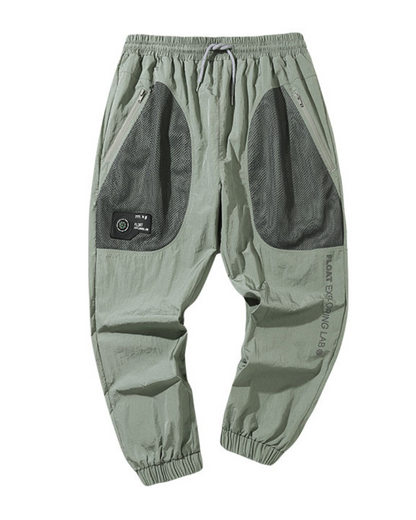 Pantalons Cargo Mesh Chic et Scintillants -  techwear - Pantalons Cargo Mesh Chic Vert pour Everyday Style