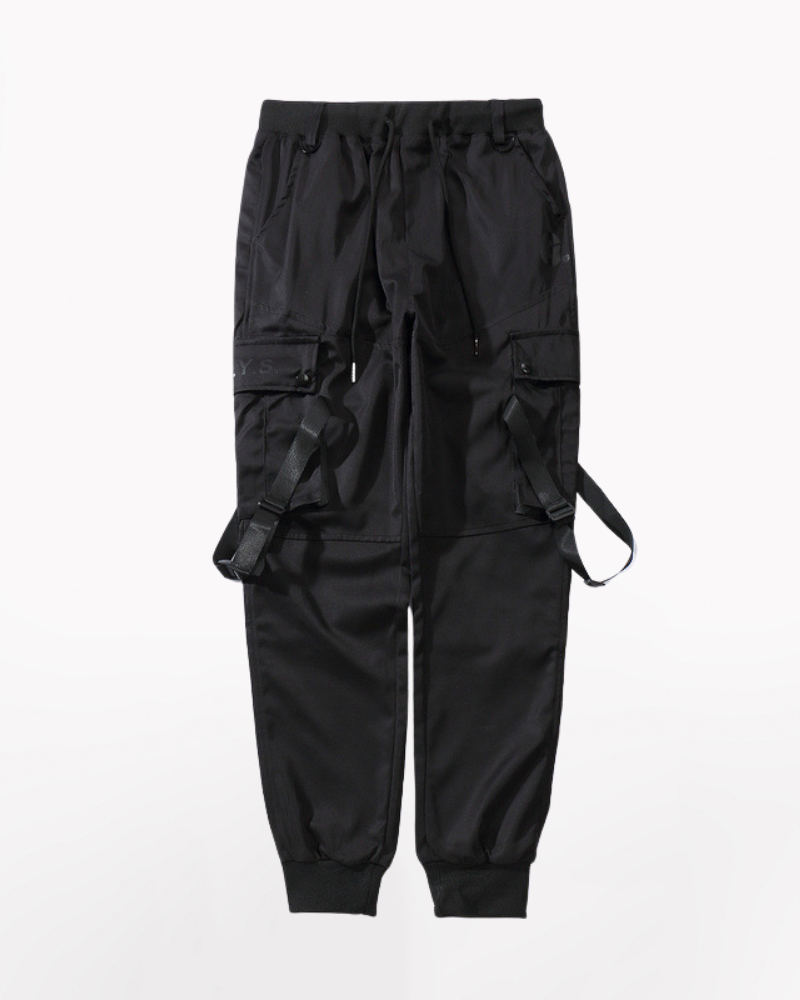 Pantalons Cargo Noirs Audacieux -  style hip hop - Pantalons Cargo Noirs Alliant Confort et Style Urbain