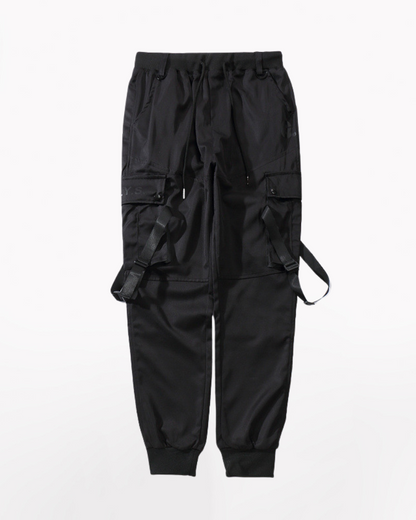 Pantalons Cargo Noirs Audacieux -  style hip hop - Pantalons Cargo Noirs Alliant Confort et Style Urbain