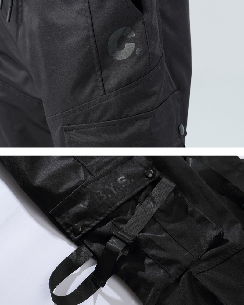 Pantalons Cargo Noirs Audacieux -  techwear - Pantalons Cargo Noirs Alliant Confort et Style Urbain