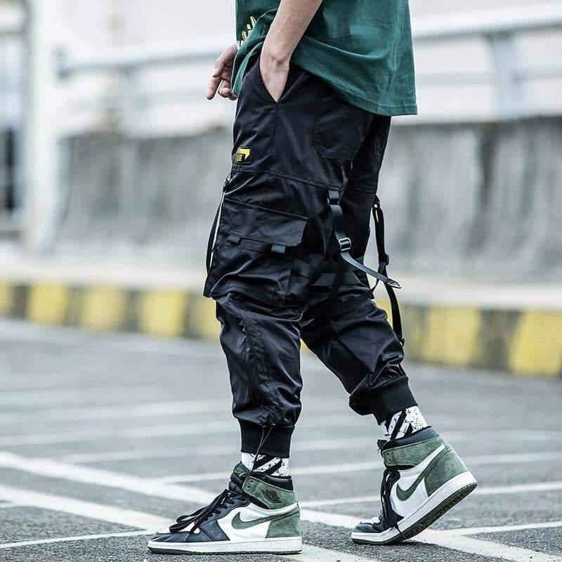 Pantalons Cargo Noirs Chic -  mode chic - Pantalons cargo noirs élégants pour un look urbain