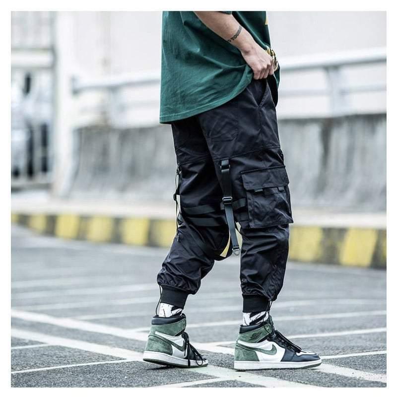 Pantalons Cargo Noirs Chic -  mode élégante - Pantalons cargo noirs élégants pour un look urbain