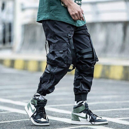 Pantalons Cargo Noirs Chic - pantalons cargo - Pantalons cargo noirs élégants pour un look urbain