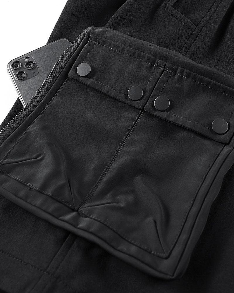 Pantalons Cargo Noirs Essentiels -  style moderne - Pantalons Cargo Noirs Détachables et Polyvalents