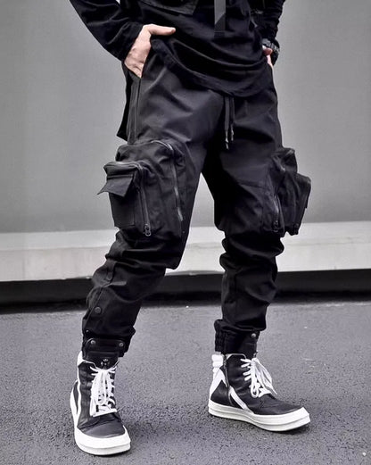 Pantalons Cargo Noirs Élégants -  fonctionnels - Pantalons Cargo Noirs Fonctionnels et Élégants