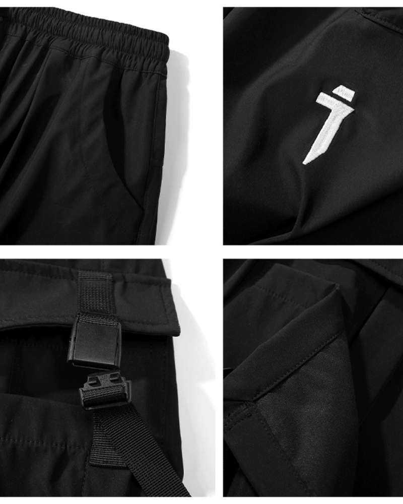 Pantalons Cargo Noirs Élégants -  élégant - Pantalons Cargo Noirs Élégants pour un Style Polyvalent
