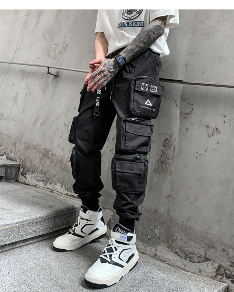 Pantalons Cargo Noirs Élégants -  pantalons confortables - Pantalons Cargo Noirs Élégants pour votre Style Quotidien